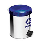 Lixeira para coleta seletiva de papel em inox com pedal