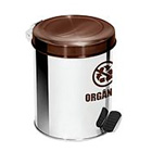 Lixeira para coleta seletiva de de orgânico em inox e com pedal
