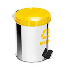 Lixeira para coleta seletiva de metal em inox e com pedal
