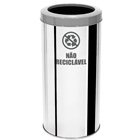Lixeira em inox para coleta seletiva de não-recicláveis com tampa aro