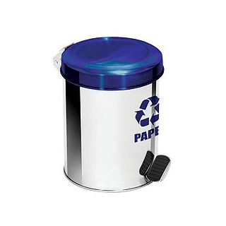 Lixeira em inox para coleta seletiva de papel - com pedal