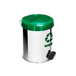 Lixeira em inox para coleta seletiva de vidro - com pedal