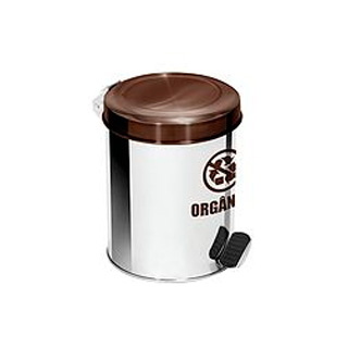 Lixeira em inox para coleta seletiva de orgânicos - com pedal
