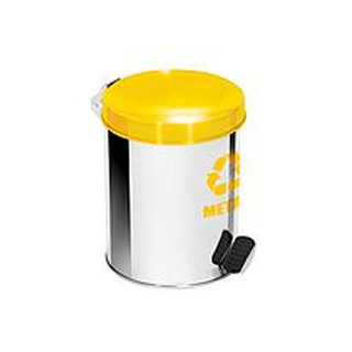Lixeira em inox para coleta seletiva de metal - com pedal